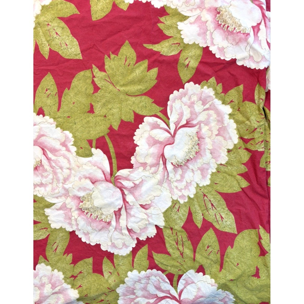 Sydney Pottery Barn King Duvet Cover Red Raspberry Pink White Peony + 1 Sham
